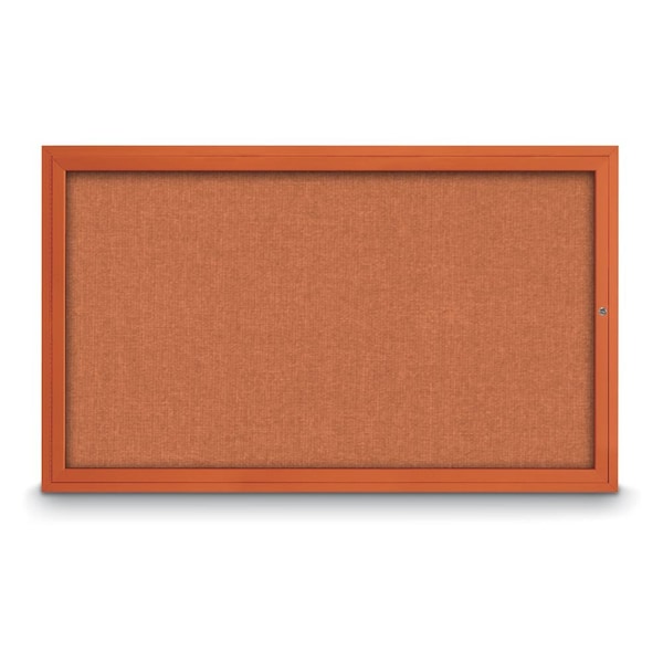 Slim Enclosed Corkboard, 24"x36", Satin Alum Frame/Black